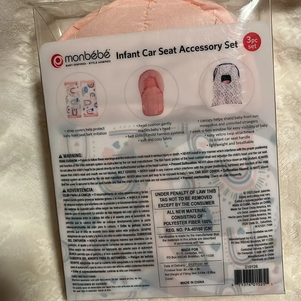 MONBEBE INFANT CAR SEAT ACCESSORY SET